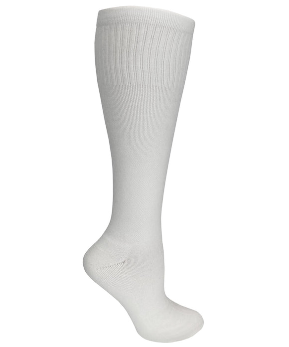 378-WHT Womens White Ultrasoft Cotton Compression Socks