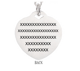 SP0167-MOP-SS  Heart Charm Medical ID Alert Necklace Custom Engrave
