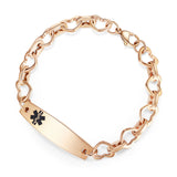 MD0201-G  Medical Alert ID Yellow Gold Stainless Open Heart Bracelet ~ CUSTOM ENGRAVE