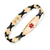 MD0337 Stainless Steel Sleek Link Medical Id Bracelet Custom Engrave 10 Colors!