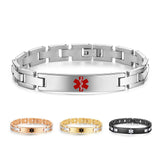 MD0647 4 Colors! Stainless Steel Slim Link Medical Id Bracelet Custom Engrave