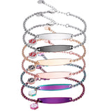 MD1354 Stainless Simple Rolo Chain & Medical Charm Bracelet Custom Engrave