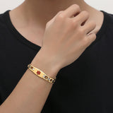 MD1451 Custom Engrave Stainless Steel Horseshoe Link Medical Id Bracelet-4 Colors