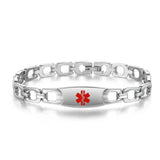 MD1451 Custom Engrave Stainless Steel Horseshoe Link Medical Id Bracelet-4 Colors