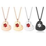 SP0048 Silver, Rose Gold, Gold, or Black Stainless Medical Double Heart Pendant Custom Engrave