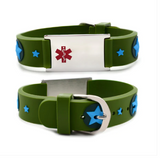 MD-SILC 15 Prints Child Silicone Medical ID Bracelet Custom Engrave