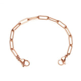 PC05-RG Rose Gold Stainless Paperclip Link Medical ID Replacement Bracelet Strand