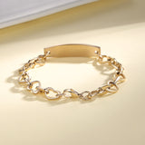 MD0201-G  Medical Alert ID Yellow Gold Stainless Open Heart Bracelet ~ CUSTOM ENGRAVE
