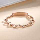 MD0201-RG  Medical Alert ID Rose Gold Stainless Open Heart Bracelet CUSTOM ENGRAVE