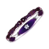 MD0337 Stainless Steel Sleek Link Medical Id Bracelet Custom Engrave 10 Colors!