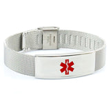 MD0413-MID Medical ID Stainless Steel Mesh Bracelet Custom Engrave
