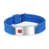 MD0518 Unisex Silicone Stainless Medical ID Bracelet ~ Custom Engrave