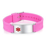 MD0518 Unisex Silicone Stainless Medical ID Bracelet ~ Custom Engrave