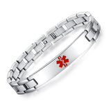 MD0647 4 Colors! Stainless Steel Slim Link Medical Id Bracelet Custom Engrave