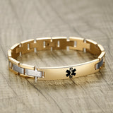 MD0647 4 Colors! Stainless Steel Slim Link Medical Id Bracelet Custom Engrave