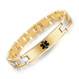 MD0647 4 Colors! Stainless Steel Slim Link Medical Id Bracelet Custom Engrave