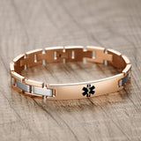 MD0647 4 Colors! Stainless Steel Slim Link Medical Id Bracelet Custom Engrave