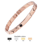 MD0674 Titanium Medical Alert ID Thin Bracelet ~ CUSTOM ENGRAVE