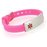 MD0684-88 CUSTOM ENGRAVE Unisex Slim Silicone Stainless Medical ID Bracelet 6 Colors