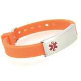 MD0684-88 CUSTOM ENGRAVE Unisex Slim Silicone Stainless Medical ID Bracelet 6 Colors