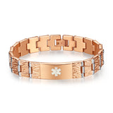 MD0762 Stainless Steel Link Unisex Medical Id Bracelet Custom Engrave 4 Colors