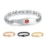 MD0763 CUSTOM ENGRAVE Medical Alert ID Slim Link Bracelet