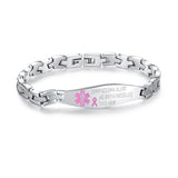 MD0763-NOBP CUSTOM ENGRAVE Medical Alert ID Lymphedema Link Bracelet