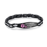 MD0763-NOBP CUSTOM ENGRAVE Medical Alert ID Lymphedema Link Bracelet