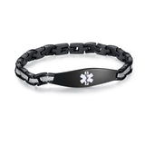 MD0763 CUSTOM ENGRAVE Medical Alert ID Slim Link Bracelet