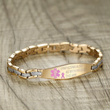 MD0763-NOBP CUSTOM ENGRAVE Medical Alert ID Lymphedema Link Bracelet