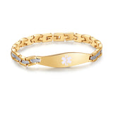 MD0763 CUSTOM ENGRAVE Medical Alert ID Slim Link Bracelet