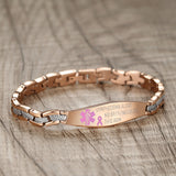 MD0763-NOBP CUSTOM ENGRAVE Medical Alert ID Lymphedema Link Bracelet