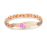 MD0763-NOBP CUSTOM ENGRAVE Medical Alert ID Lymphedema Link Bracelet