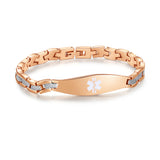 MD0763 CUSTOM ENGRAVE Medical Alert ID Slim Link Bracelet