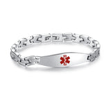 MD0763 CUSTOM ENGRAVE Medical Alert ID Slim Link Bracelet