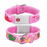 MD-SILC 15 Prints Child Silicone Medical ID Bracelet Custom Engrave