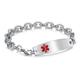 MD1353 Medical Alert ID Stainless Cable Chain Bracelet CUSTOM ENGRAVE