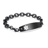 MD1353 Medical Alert ID Stainless Cable Chain Bracelet CUSTOM ENGRAVE