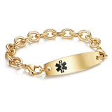 MD1353 Medical Alert ID Stainless Cable Chain Bracelet CUSTOM ENGRAVE