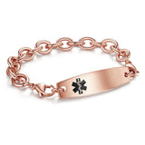 MD1353 Medical Alert ID Stainless Cable Chain Bracelet CUSTOM ENGRAVE