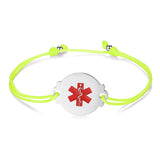 MD-1368 CUSTOM ENGRAVE ~ 6 Colors! Stainless Adjustable Cord Medical ID Bracelet