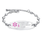 MD1374SS-NOBP Lymphedema Alert NO BP/IV Needles Heart Link Custom Engrave