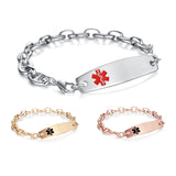 MD1455 CUSTOM ENGRAVE ~ Medical Alert ID Stainless Steel Oval Link Bracelet