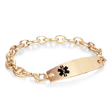 MD1455 CUSTOM ENGRAVE ~ Medical Alert ID Stainless Steel Oval Link Bracelet