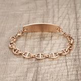 MD1455 CUSTOM ENGRAVE ~ Medical Alert ID Stainless Steel Oval Link Bracelet