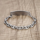 MD1455 CUSTOM ENGRAVE ~ Medical Alert ID Stainless Steel Oval Link Bracelet