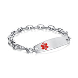 MD1455 CUSTOM ENGRAVE ~ Medical Alert ID Stainless Steel Oval Link Bracelet