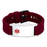 MD1468S-69S Unisex Silicone Stainless Medical Sport ID Bracelet Custom Engrave