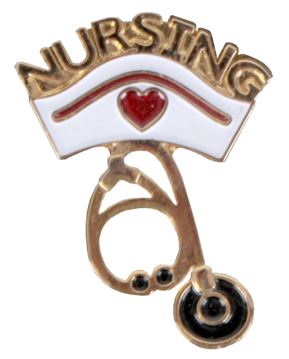 NCSPIN Nursing Lapel Tac Pin with Cap and Stethoscope