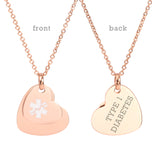 SP0048 Silver, Rose Gold, Gold, or Black Stainless Medical Double Heart Pendant Custom Engrave